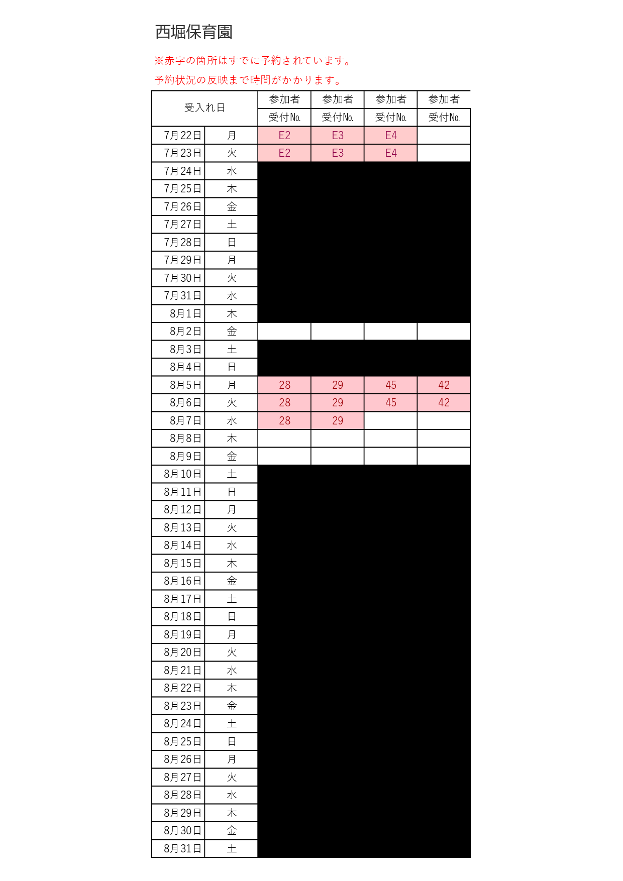 サマちゃれ　受付表　２０２4